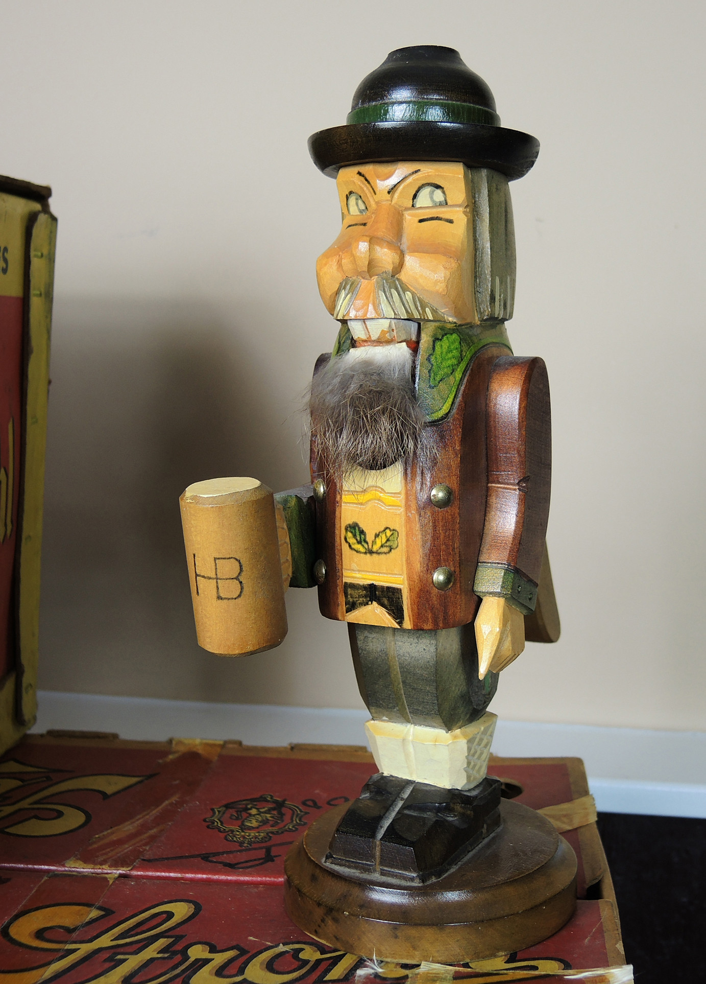 Vintage Cincinnati Beer Cases, Falstaff Metal Tray and Nutcracker