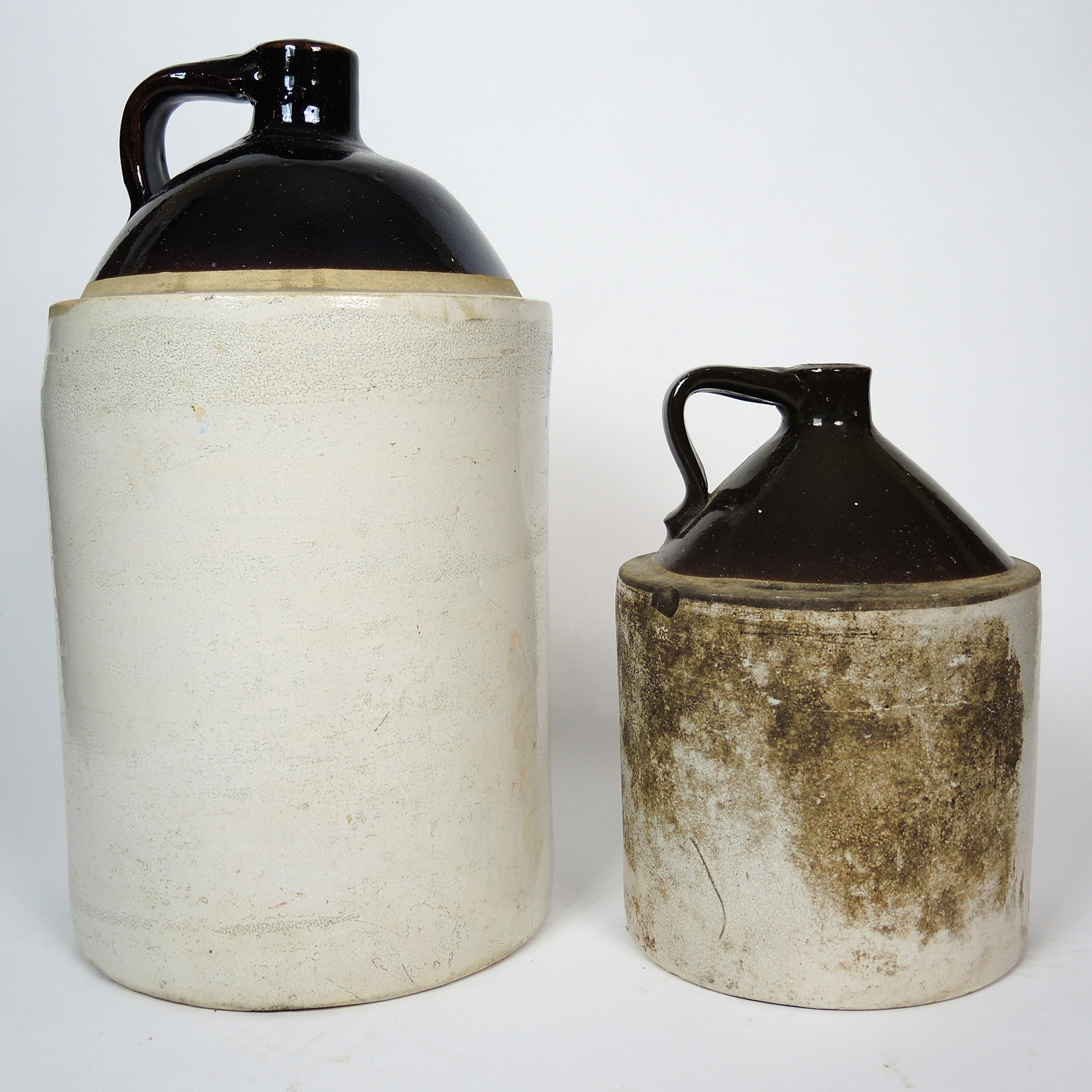 Two Vintage Stoneware Crock Jugs