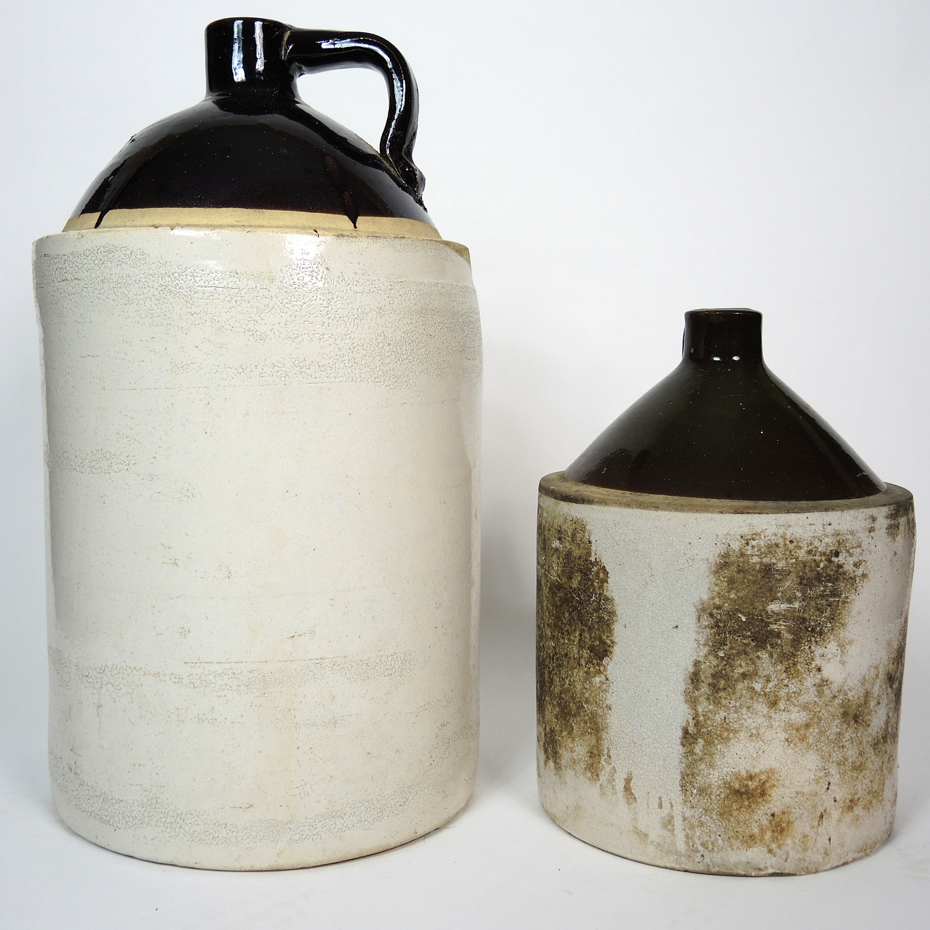 Two Vintage Stoneware Crock Jugs