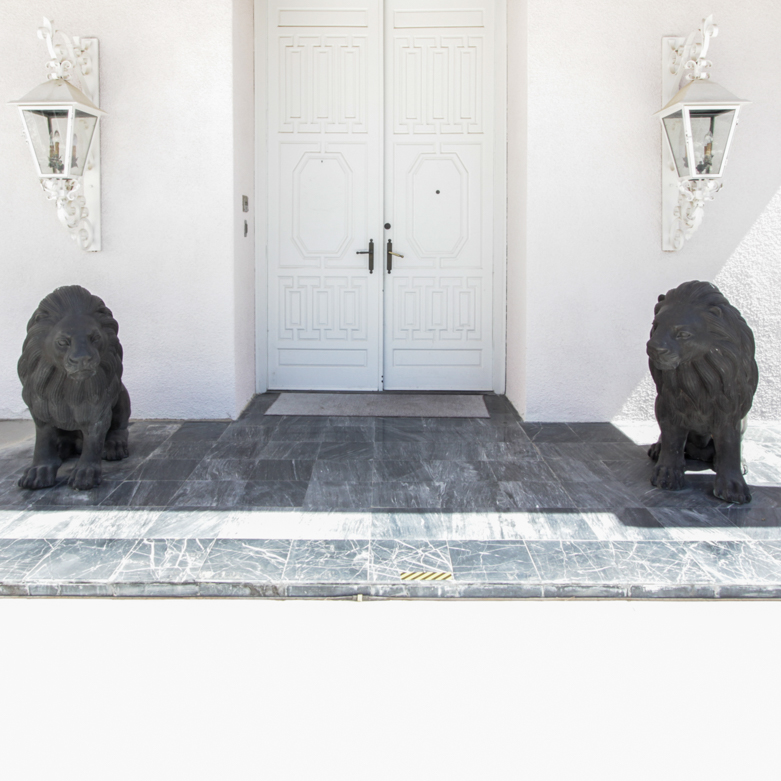 Monumental Cast Lion Statues