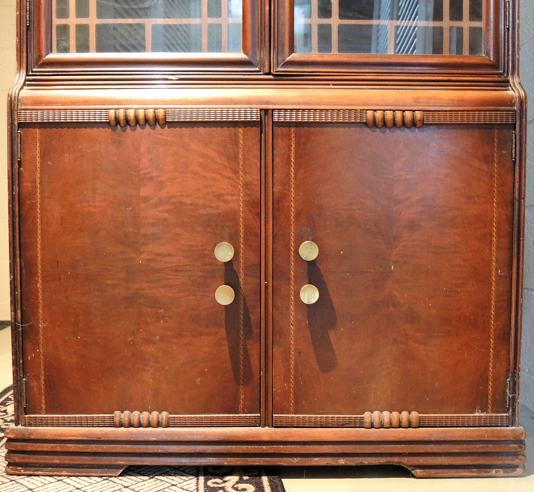 Art Deco Waterfall China Cabinet in Mahogany