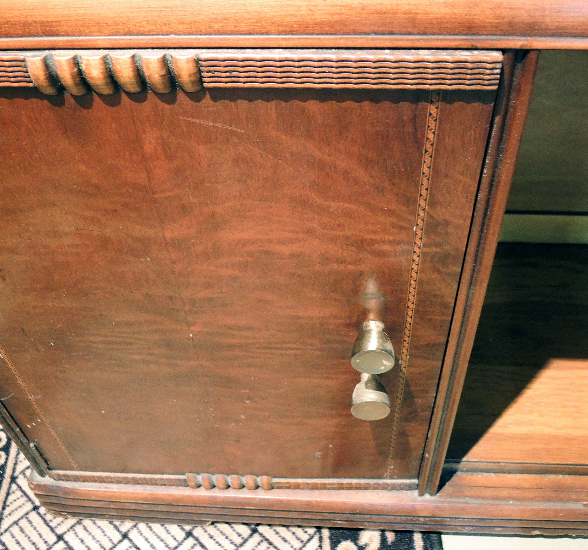 Art Deco Waterfall China Cabinet in Mahogany