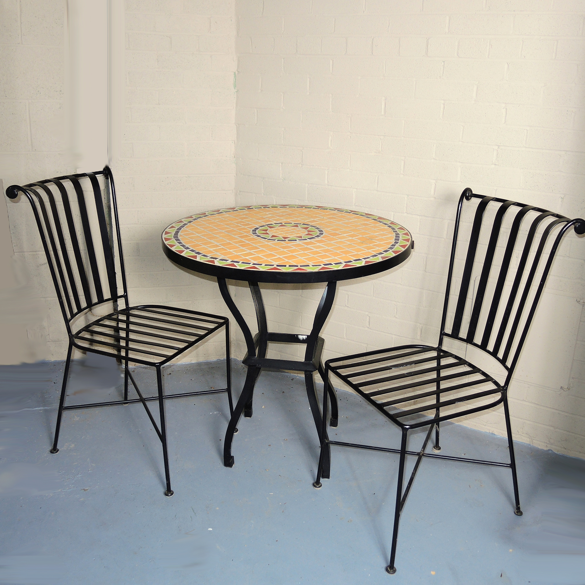 Pier One Tile Top Patio Table and Two Chairs