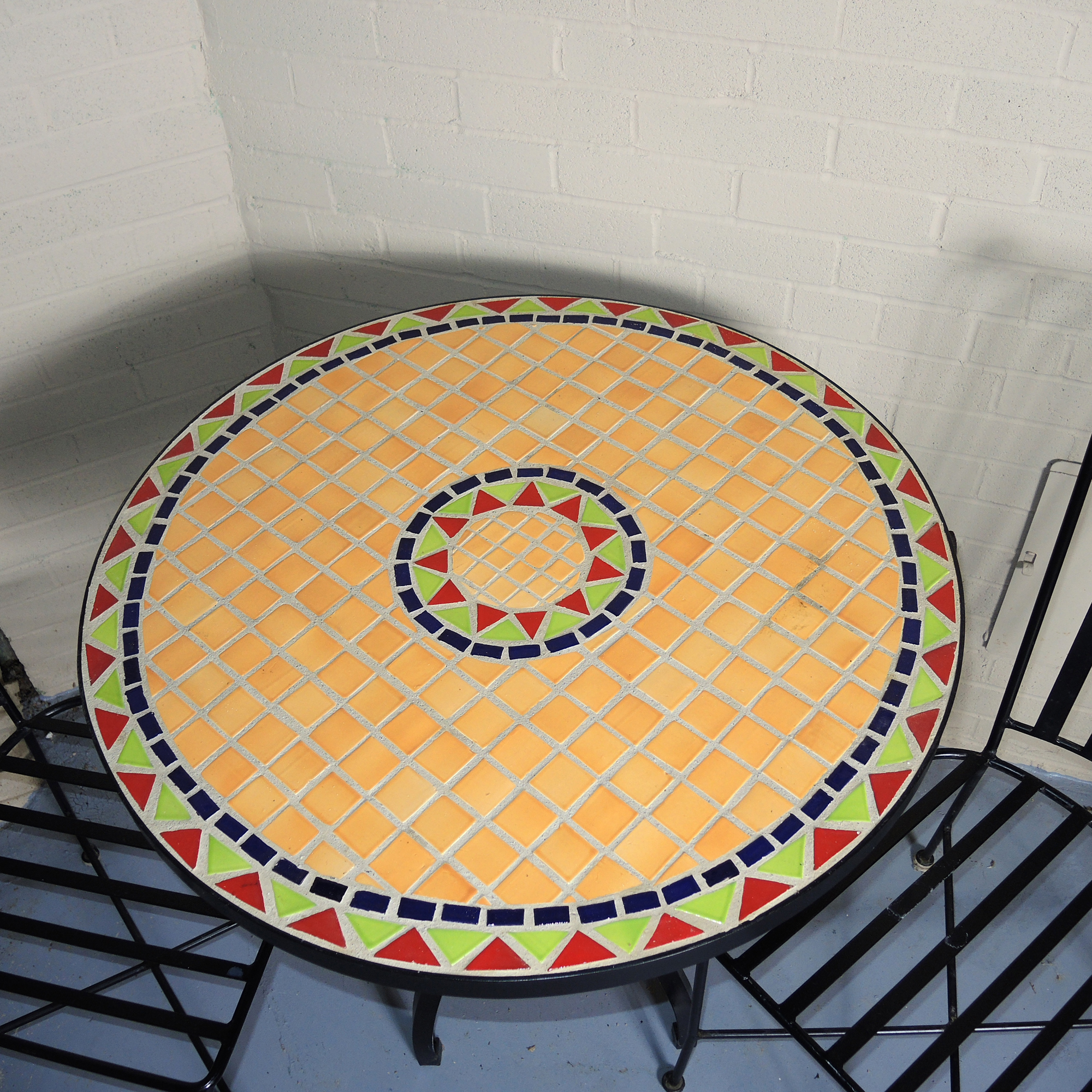 Pier One Tile Top Patio Table and Two Chairs