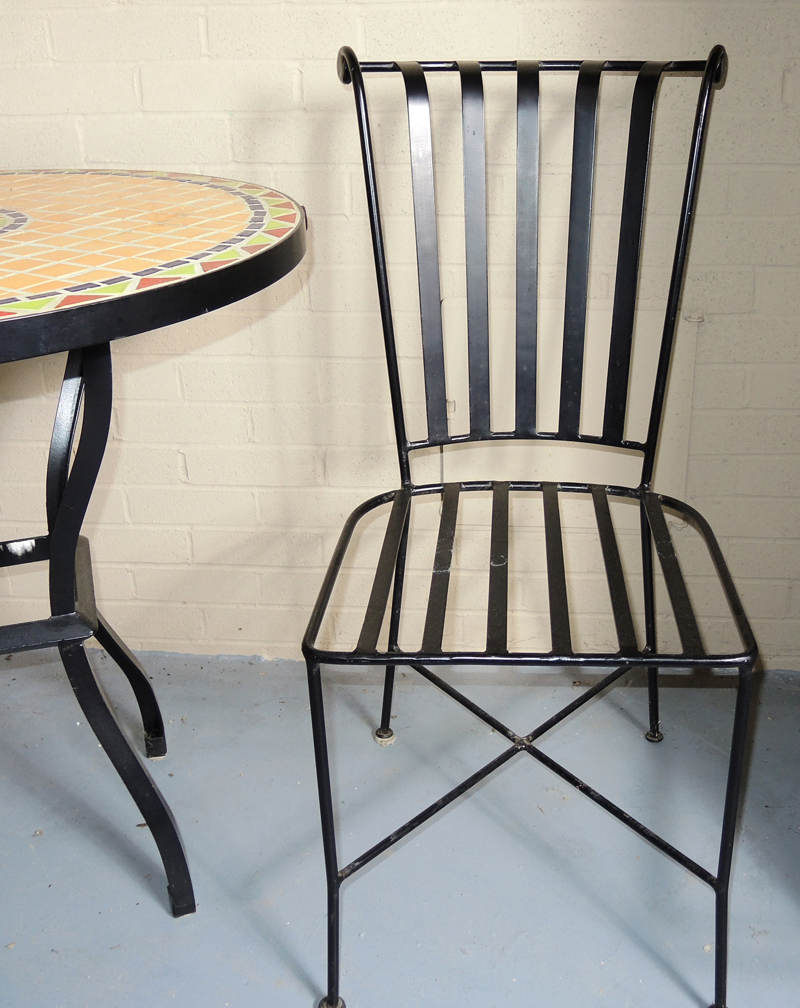 Pier One Tile Top Patio Table and Two Chairs
