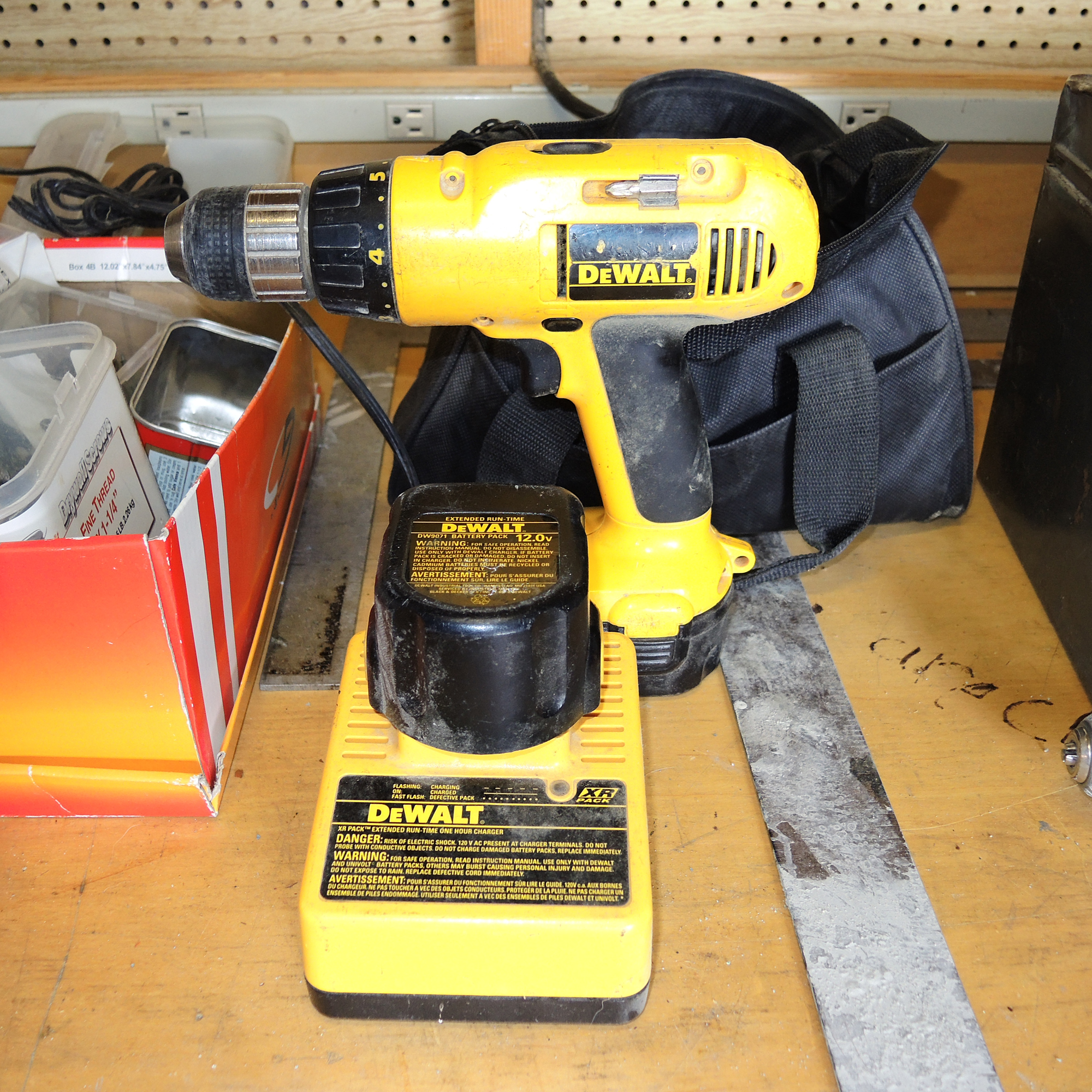 Large Work Bench, Hardware, Lamp, Hand Tools and More