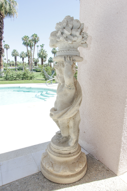 Pair of Cement Cherub Statues