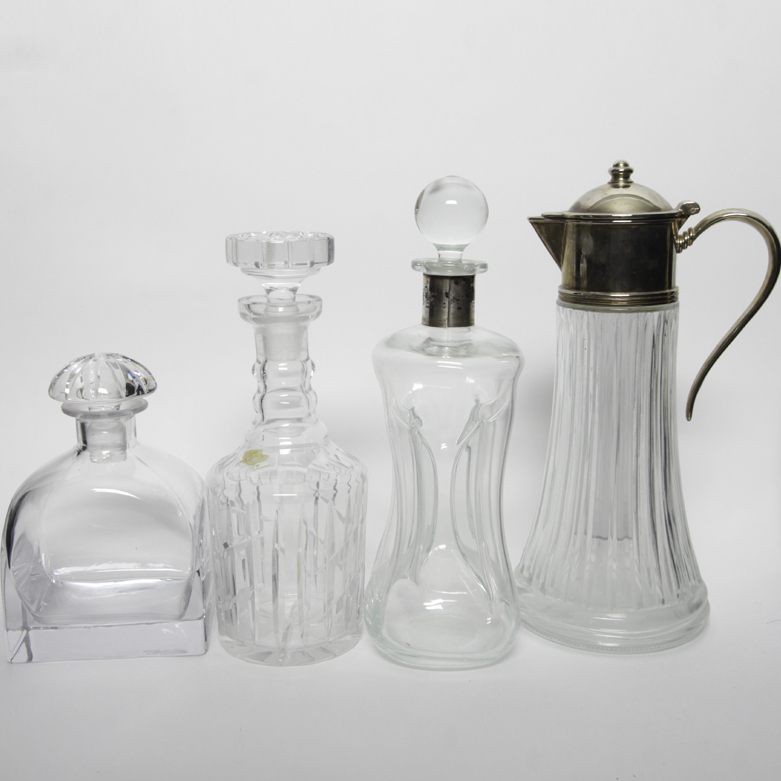 Collection of Glass Decanters and a Claret Jug