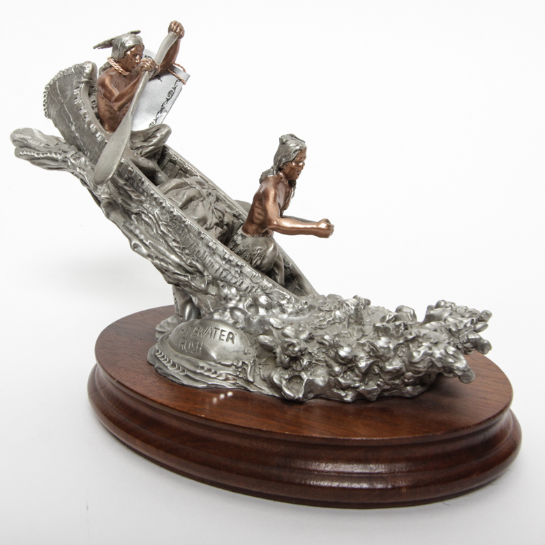 Peter C. Sedlow Limited Edition Pewter Sculpture "Whitewater Rush"