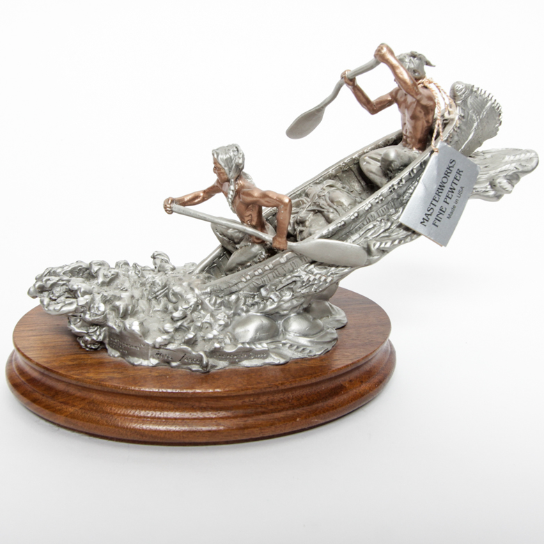 Peter C. Sedlow Limited Edition Pewter Sculpture "Whitewater Rush"