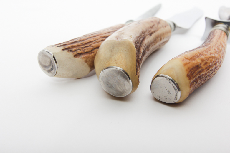 Vintage Englishtown Stainless Steel and Horn Handled Carving Set