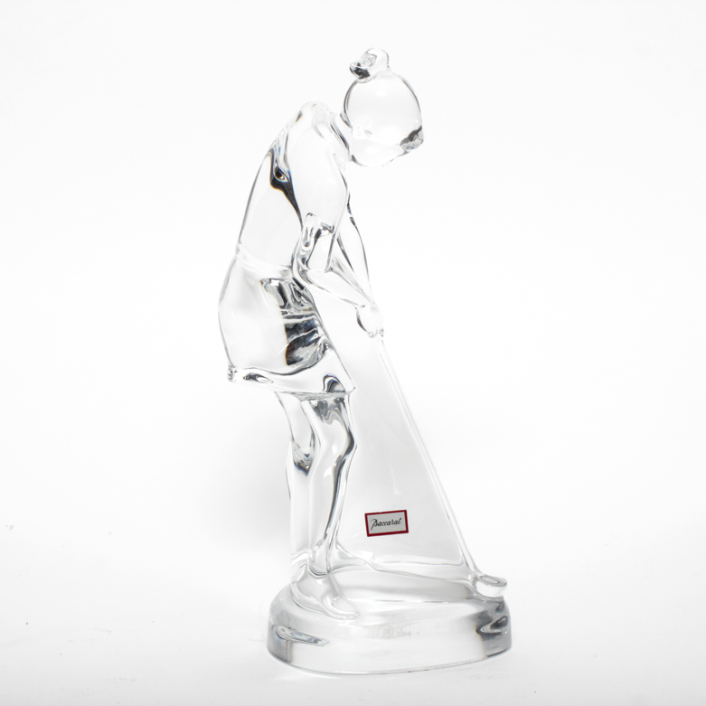 Baccarat Crystal Female Golfing Sculpture