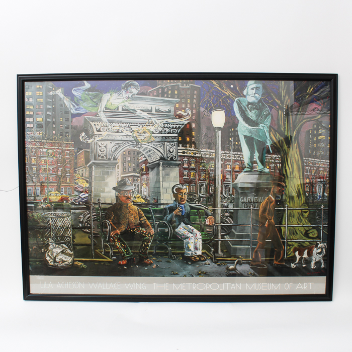 After Red Grooms Offset Lithograph Print "Chance Encounter at 3 A.M."