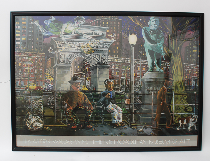 After Red Grooms Offset Lithograph Print "Chance Encounter at 3 A.M."