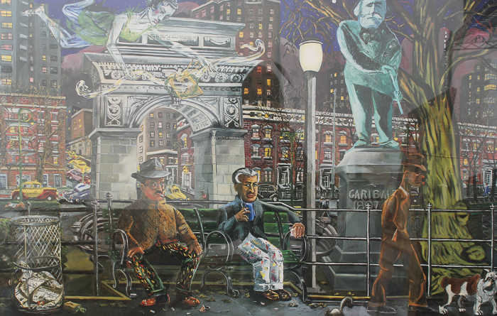 After Red Grooms Offset Lithograph Print "Chance Encounter at 3 A.M."