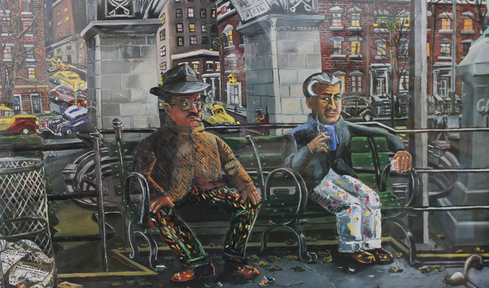 After Red Grooms Offset Lithograph Print "Chance Encounter at 3 A.M."