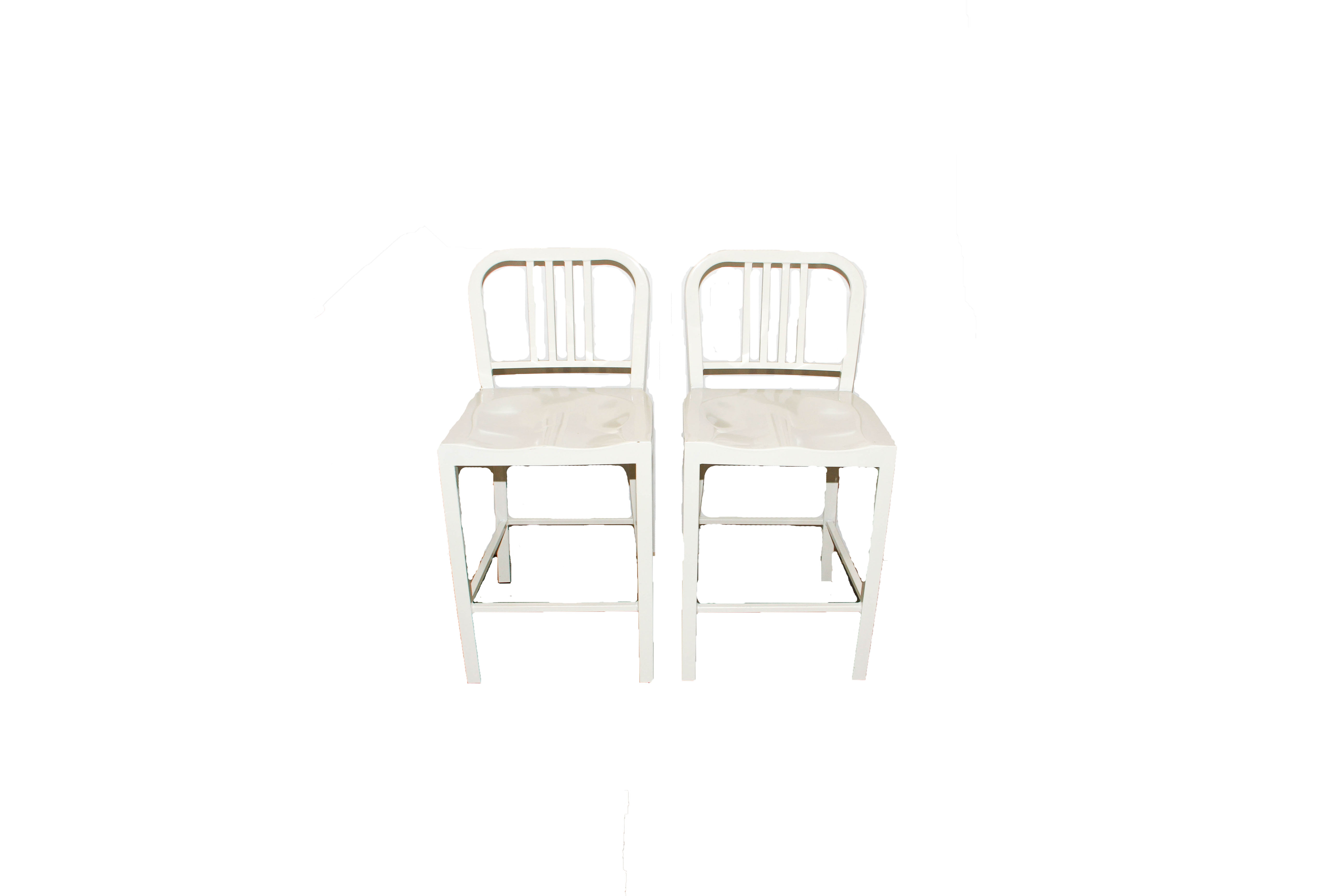 White Metal Barstools by Dimensions