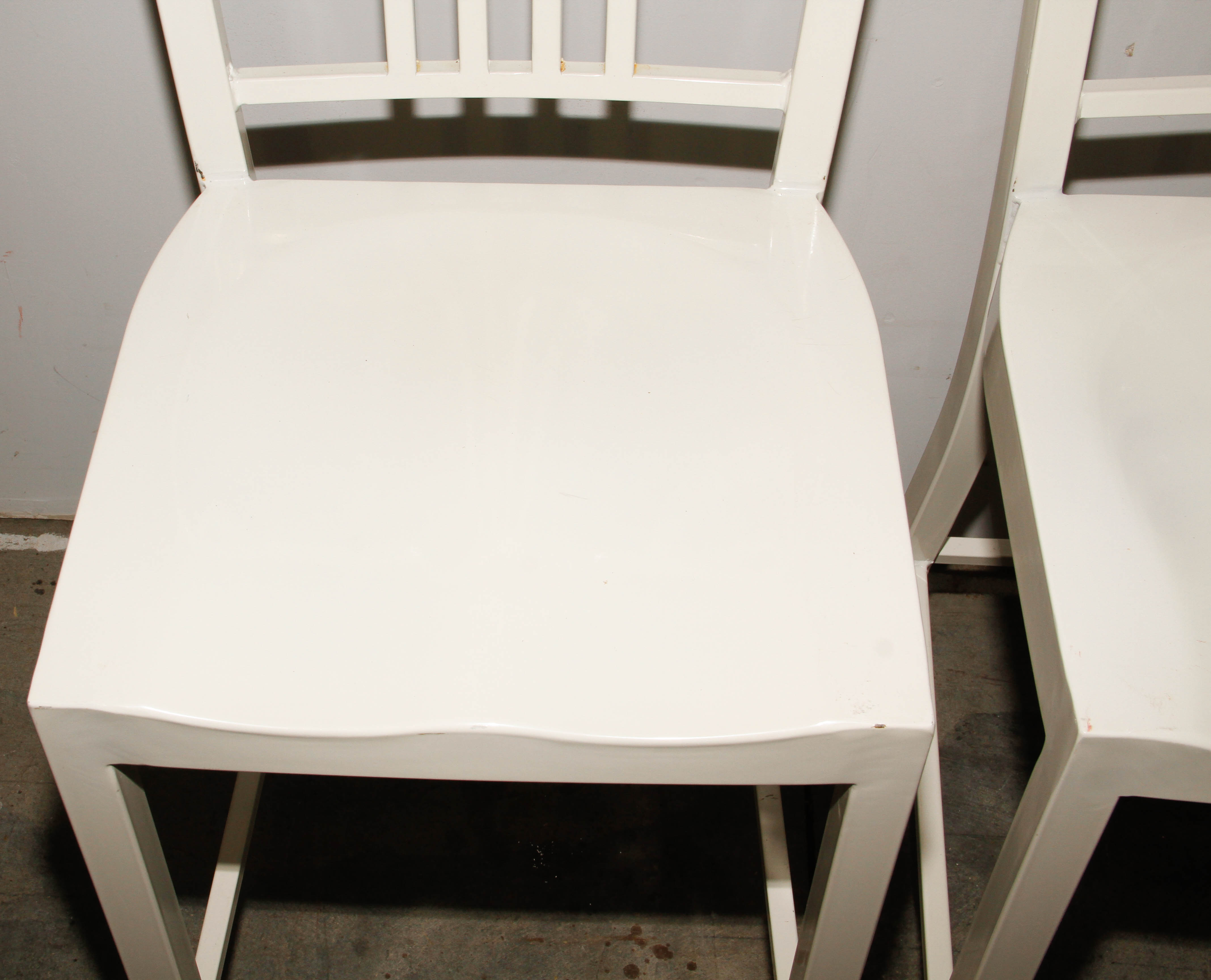 White Metal Barstools by Dimensions