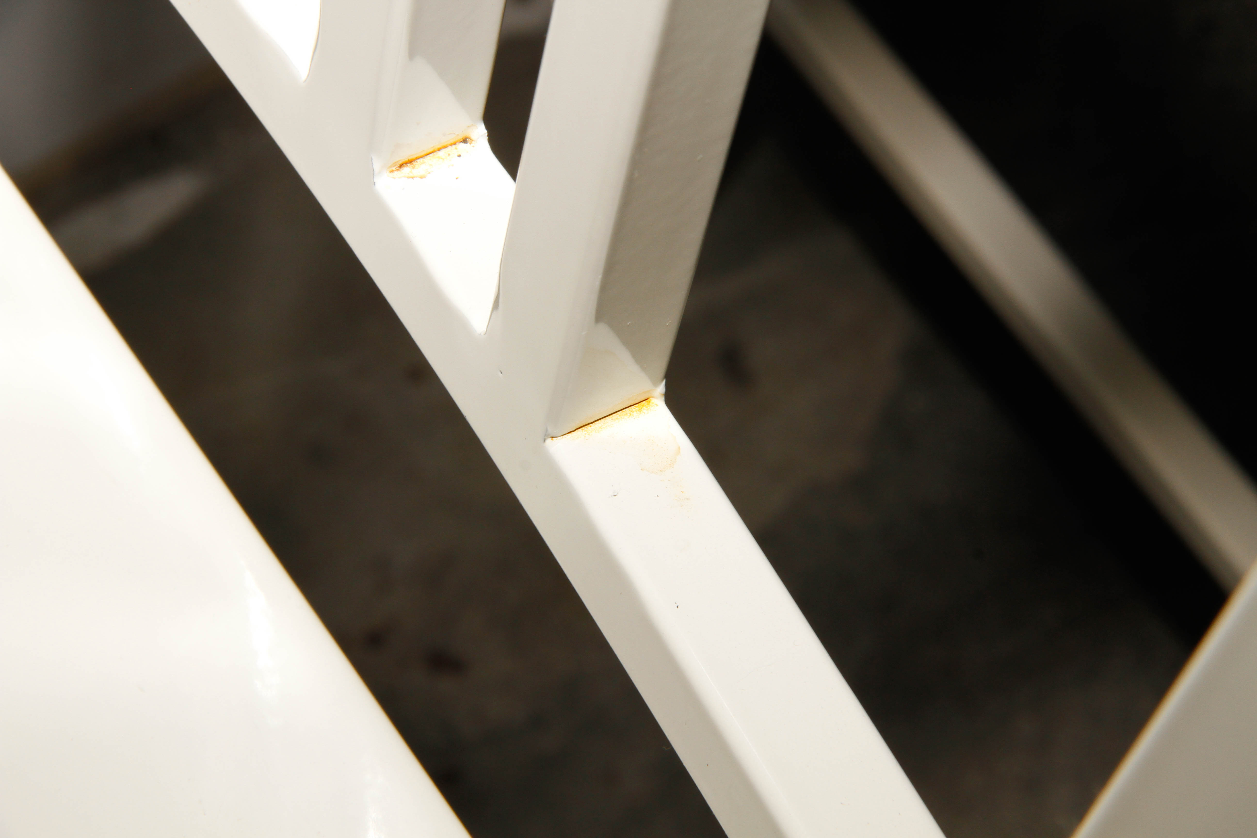 White Metal Barstools by Dimensions