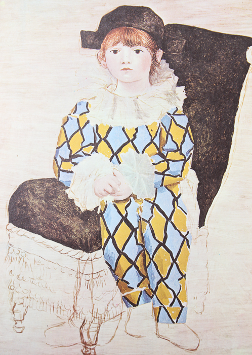 After Picasso Offset Lithograph Print on Paper "Paul en Arlequin"