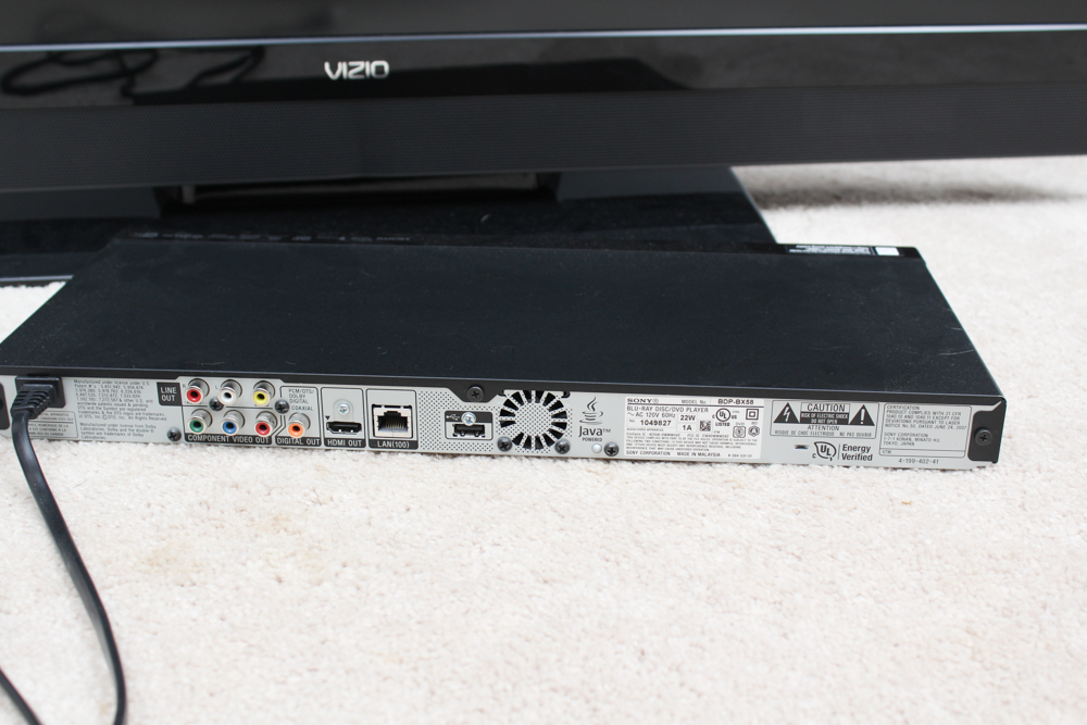 Vizio LCD 41" Television and Sony Blu-ray Player