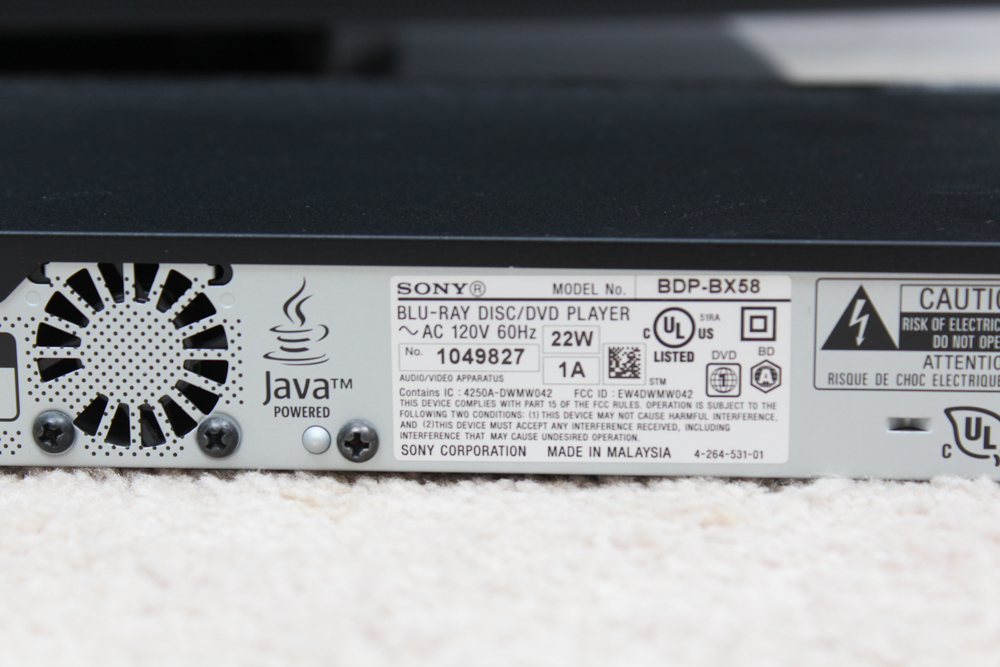 Vizio LCD 41" Television and Sony Blu-ray Player