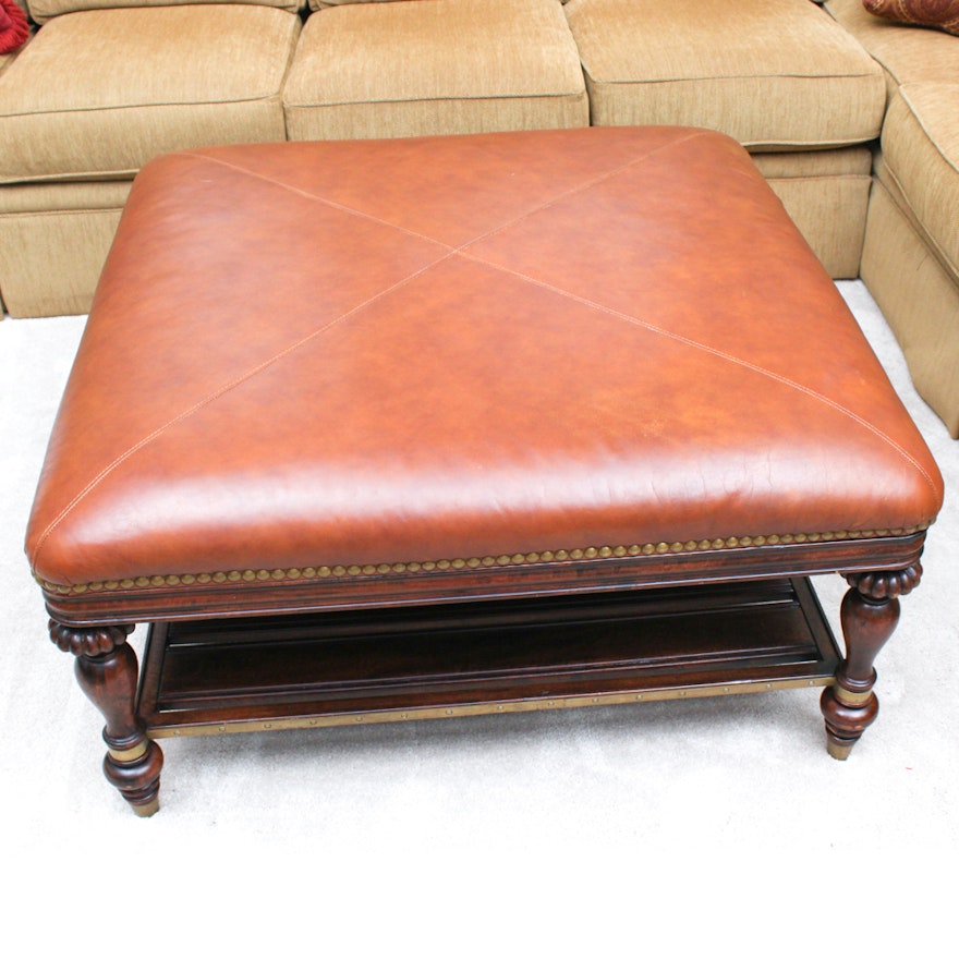 Thomasville Furniture Leather Ottoman