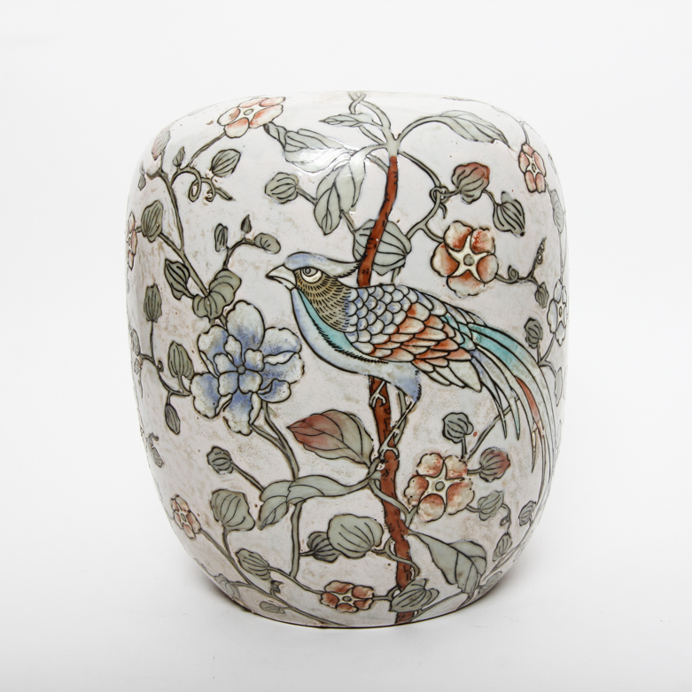 Chinese Floral Ceramic Urn