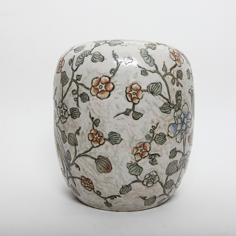 Chinese Floral Ceramic Urn