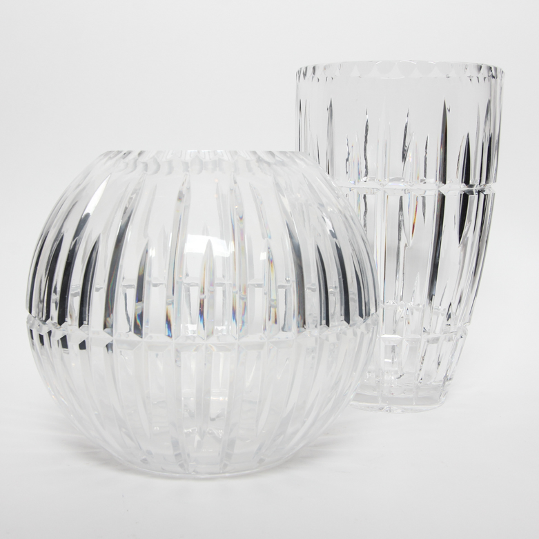 Group of Ceskci Hand-Cut Crystal Vases