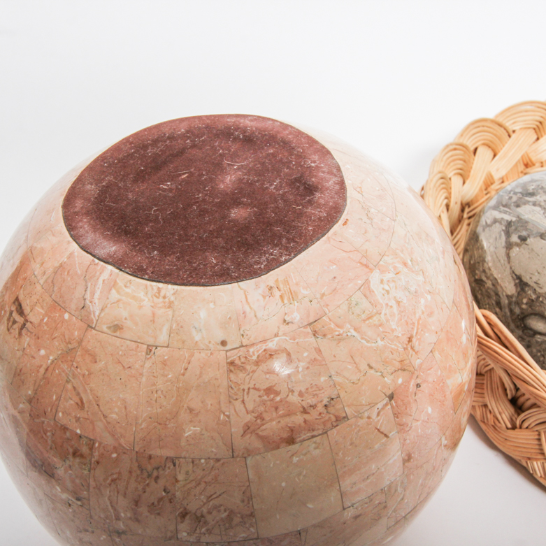 Collection of Marble Eggs in Basket