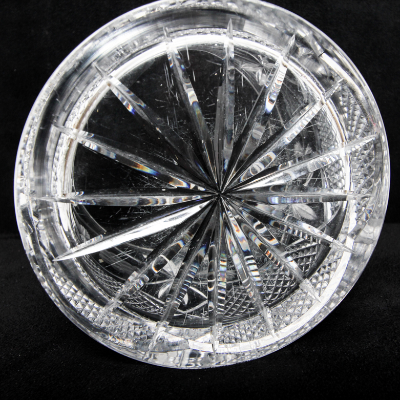 Vintage Cut Crystal Biscuit Jar with Cordial Glasses