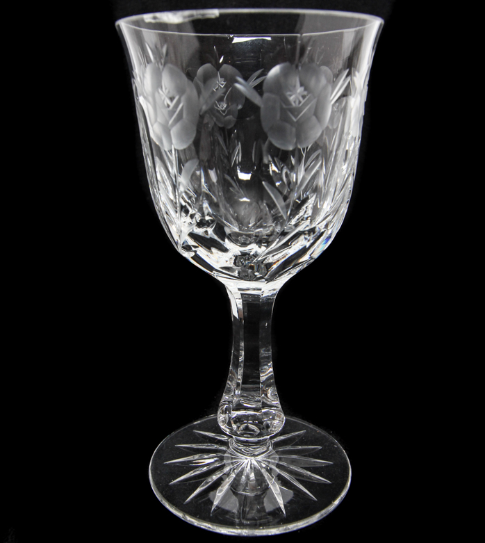 Vintage Cut Crystal Biscuit Jar with Cordial Glasses