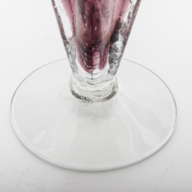 Blenko Handmade Amethyst Glass Fan Vase