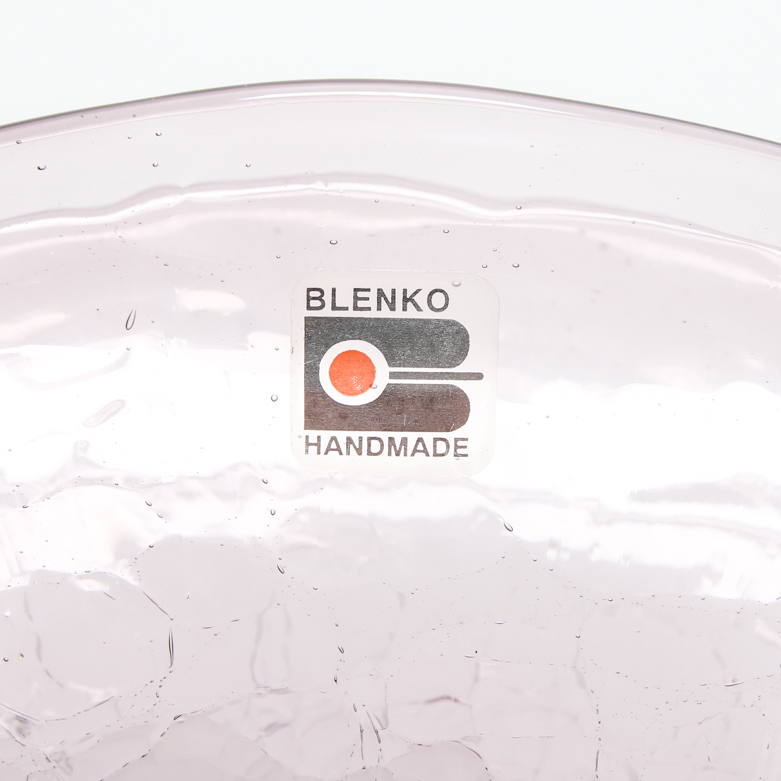 Blenko Handmade Amethyst Glass Fan Vase