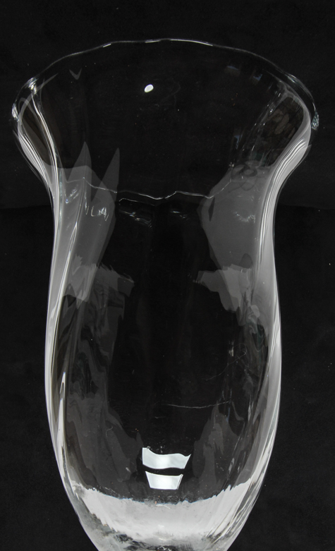 Pair of Hurricane Glass Pedestal Vases/Candle Holders