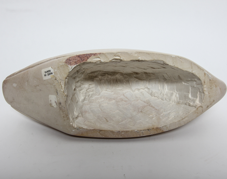Kenyan Carved Alabaster Swan Statue