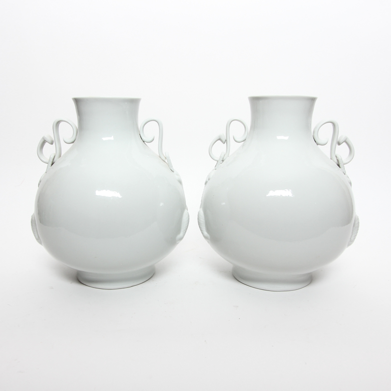 Pair of Maitland-Smith Nautical Theme Ceramic Vases