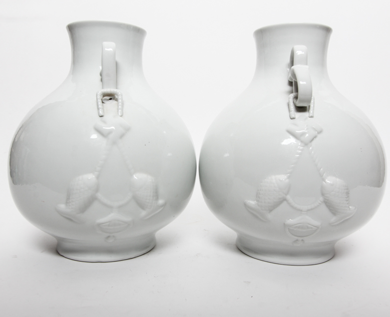 Pair of Maitland-Smith Nautical Theme Ceramic Vases
