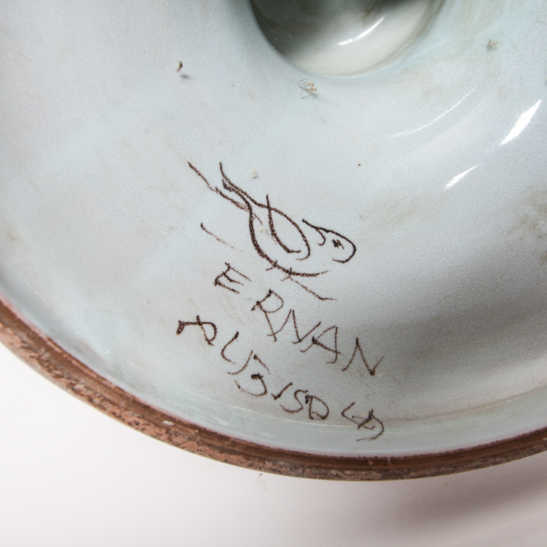 Ernan Albisolo Hand Painted Majolica Lidded Jar
