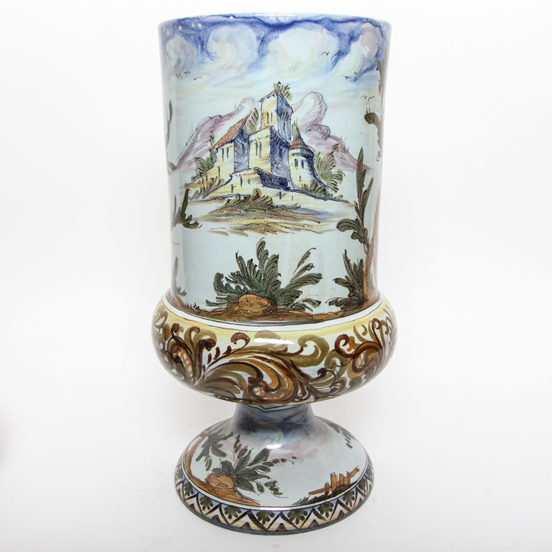 Ernan Albisolo Hand Painted Majolica Lidded Jar