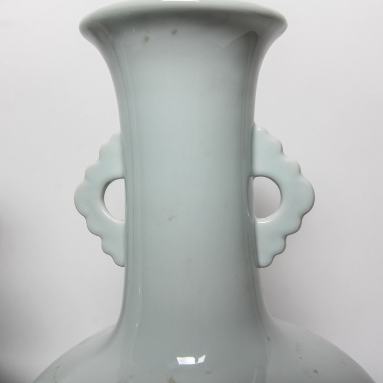 Pair of Maitland-Smith Robin's Egg Blue Ceramic Vases