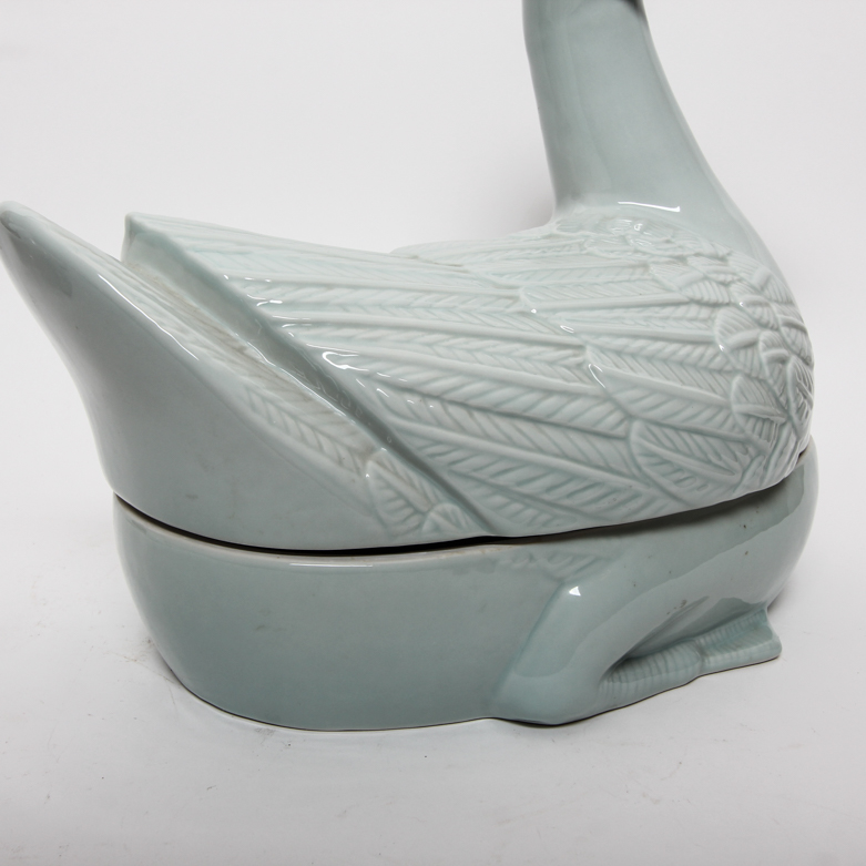 Ceramic Swan and Bunnies