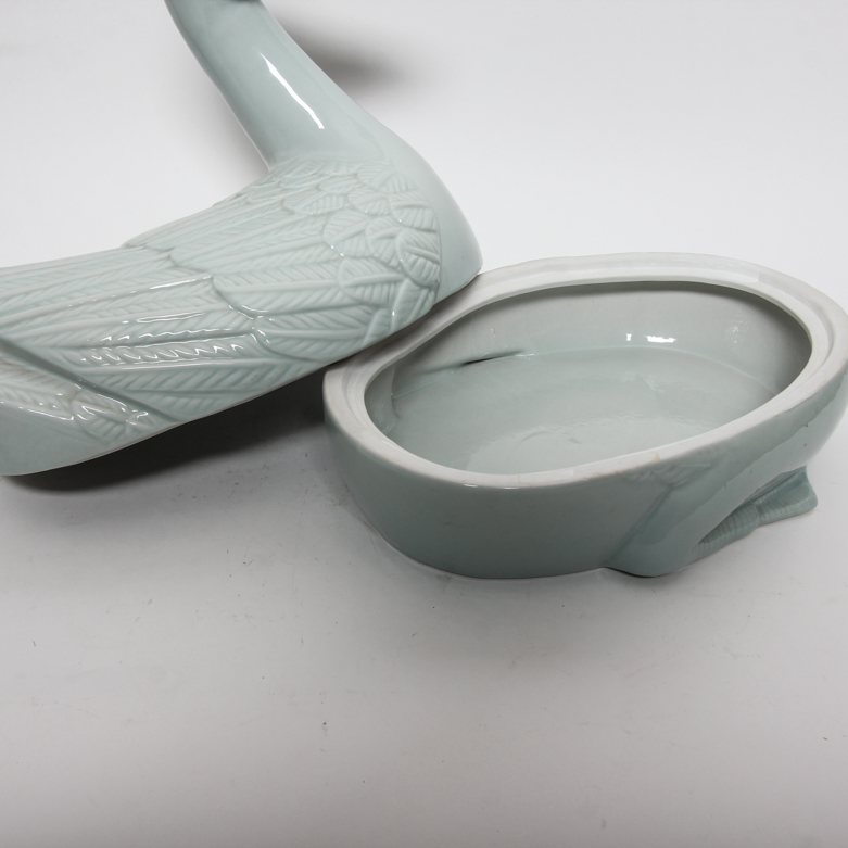 Ceramic Swan and Bunnies