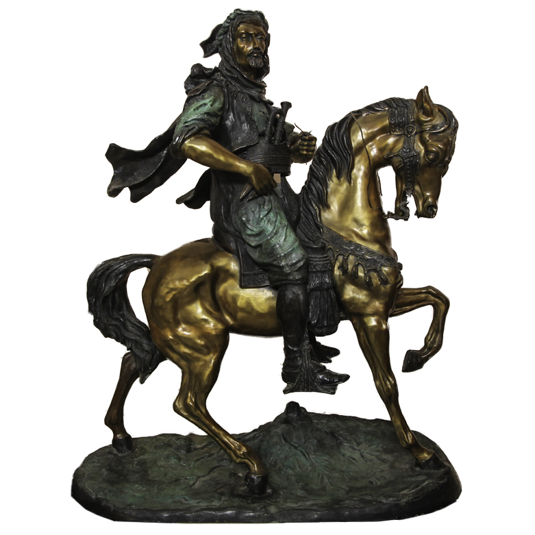 Bronze Sculpture After Antoine-Louis Barye "Arab on Horseback"