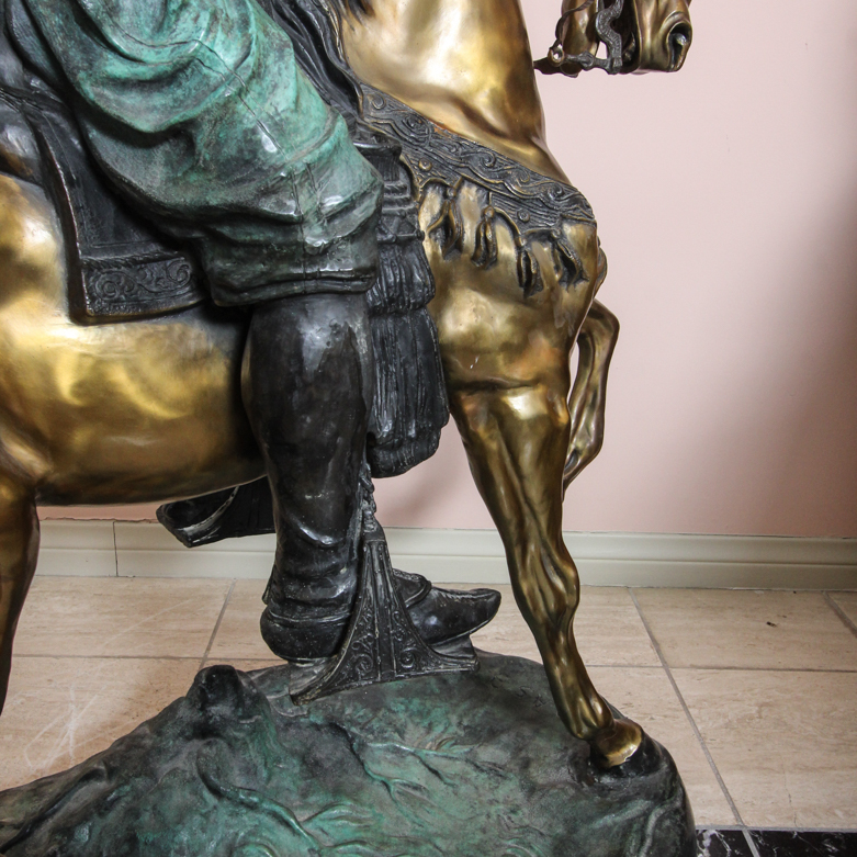 Bronze Sculpture After Antoine-Louis Barye "Arab on Horseback"