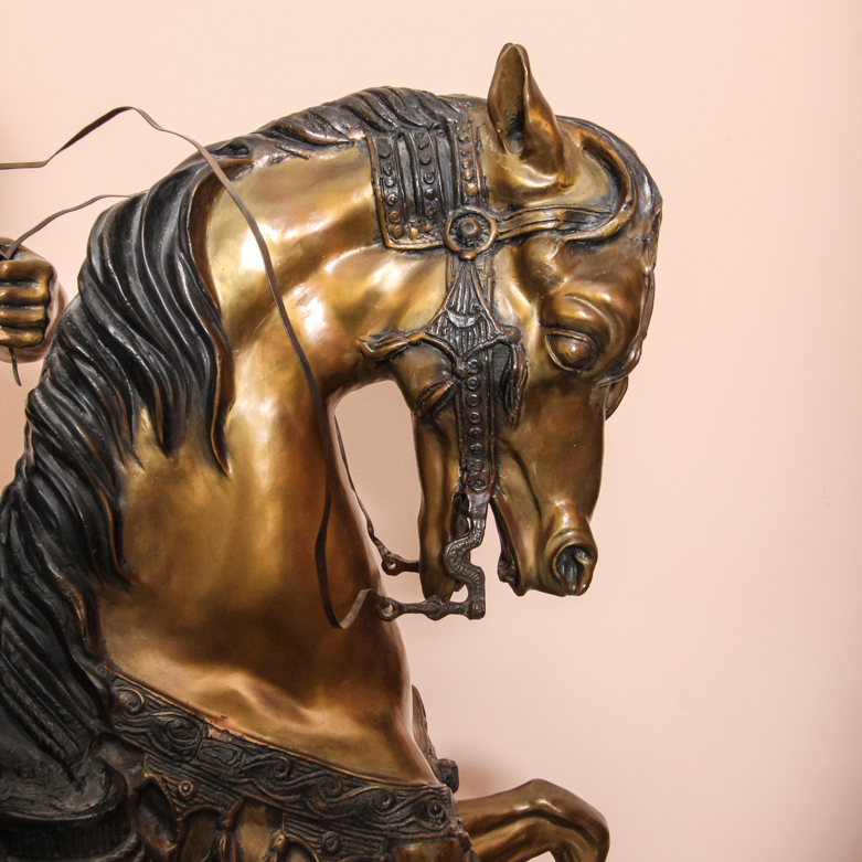 Bronze Sculpture After Antoine-Louis Barye "Arab on Horseback"