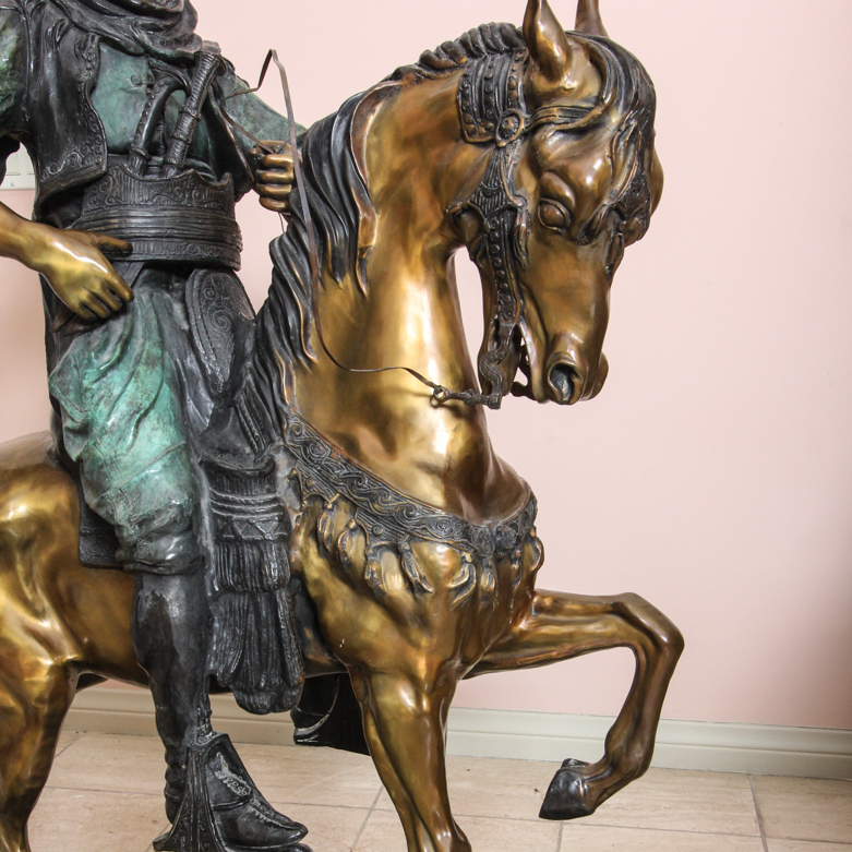 Bronze Sculpture After Antoine-Louis Barye "Arab on Horseback"