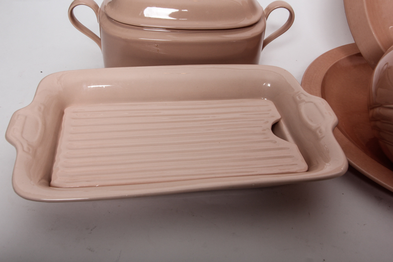 Vintage Pink Ceramic Tableware including Boch Fes La Louviere and Mikasa
