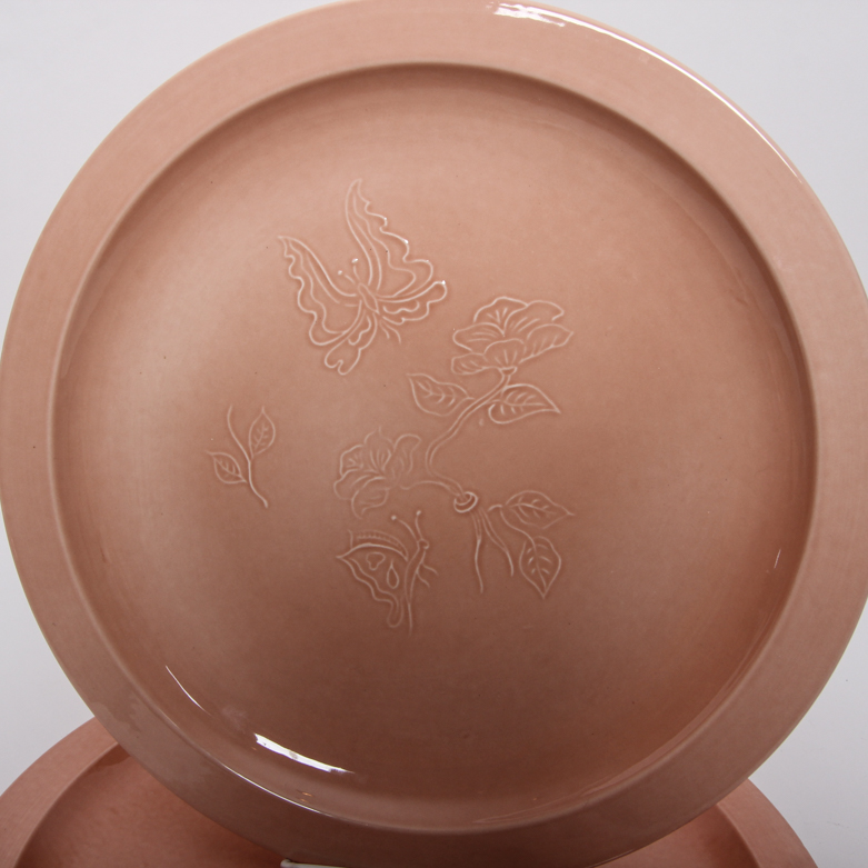 Vintage Pink Ceramic Tableware including Boch Fes La Louviere and Mikasa